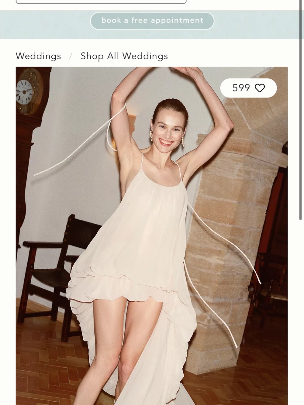 Bronx and Banco Sheer Blush High-Low Slip Dress